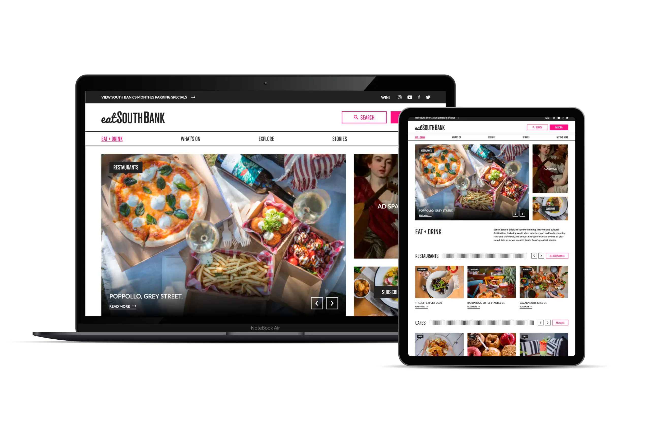 Eat South Bank Website Design and Development