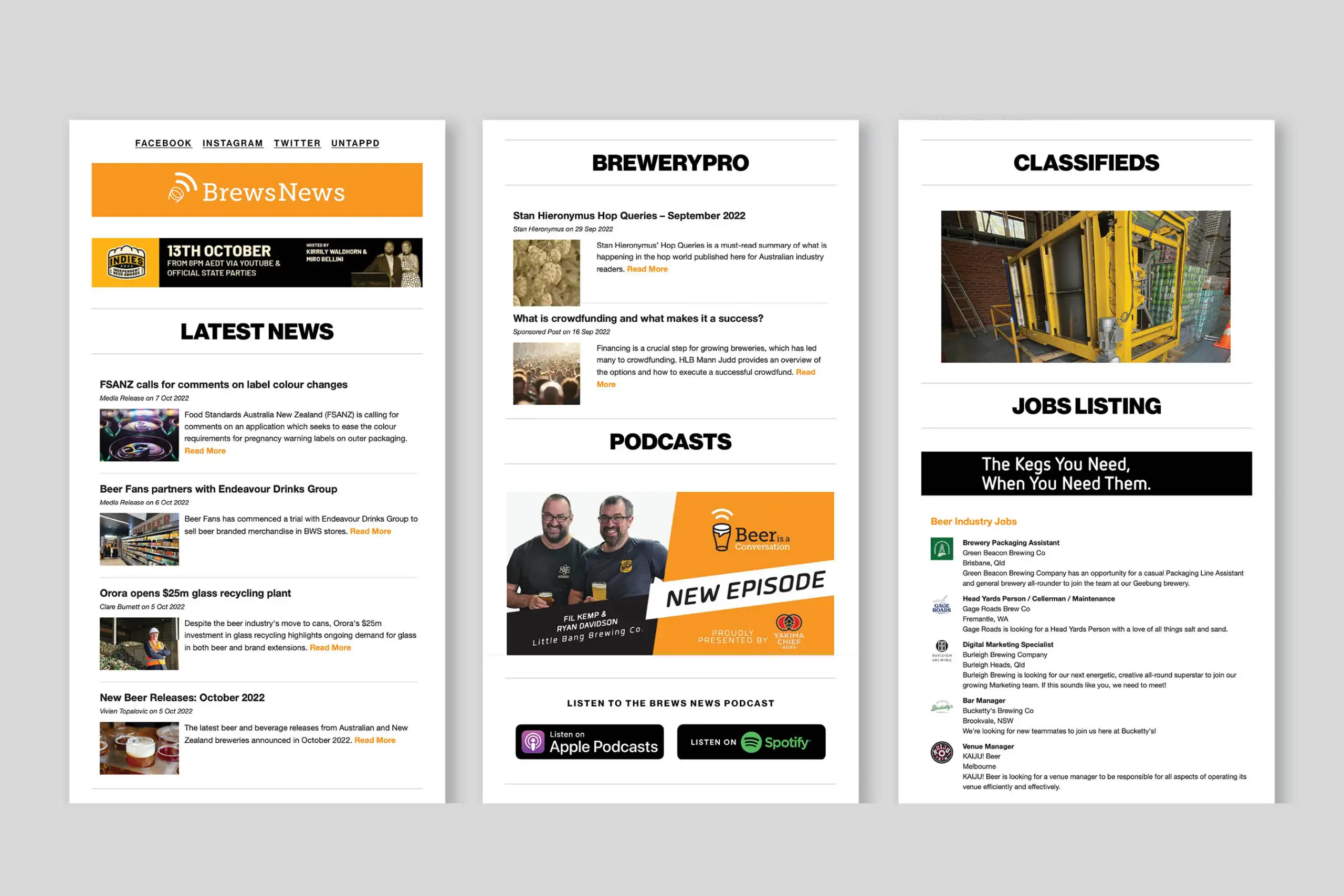 brews news web design