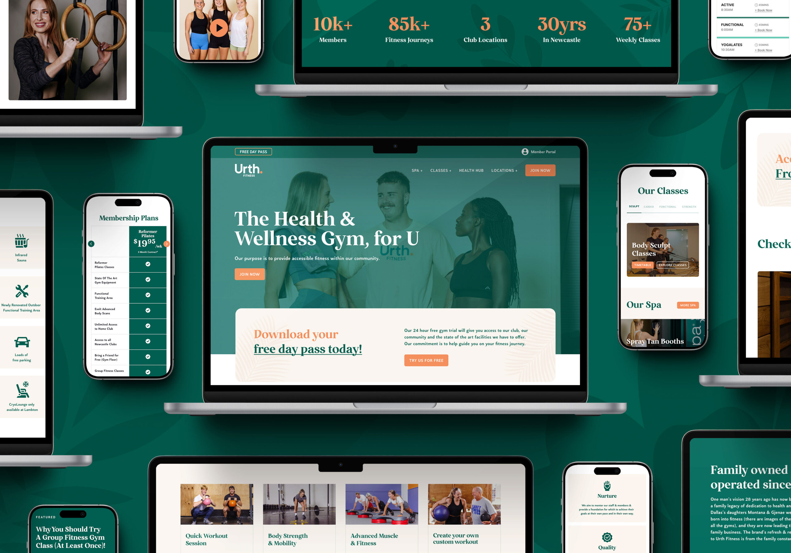 Urth Fitness Desktop Website Design